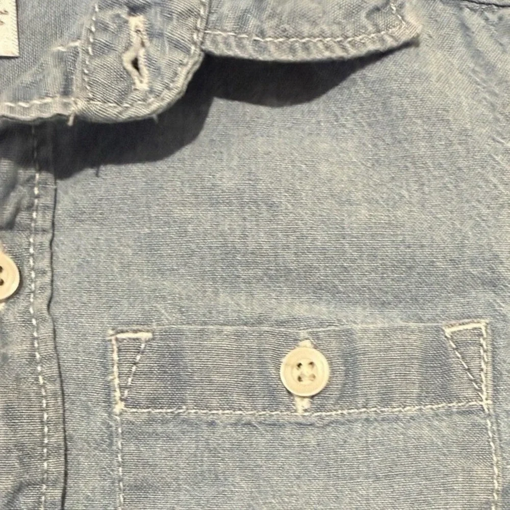 2T Carters Toddler Denim Shirt White Button Up Excellent‎ Condition